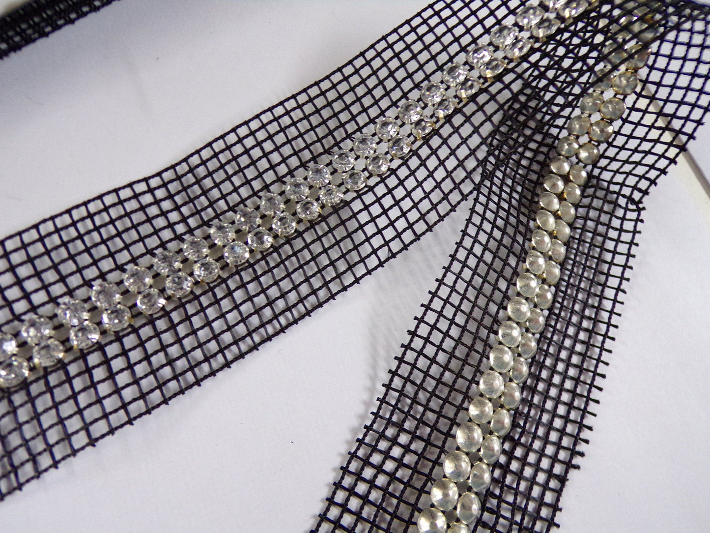 Rhinestones on Mesh, Diamante Mesh Tape, Sew on Crystals, Rhinestones in a mesh, Jewel Trim, Diamanté Tape