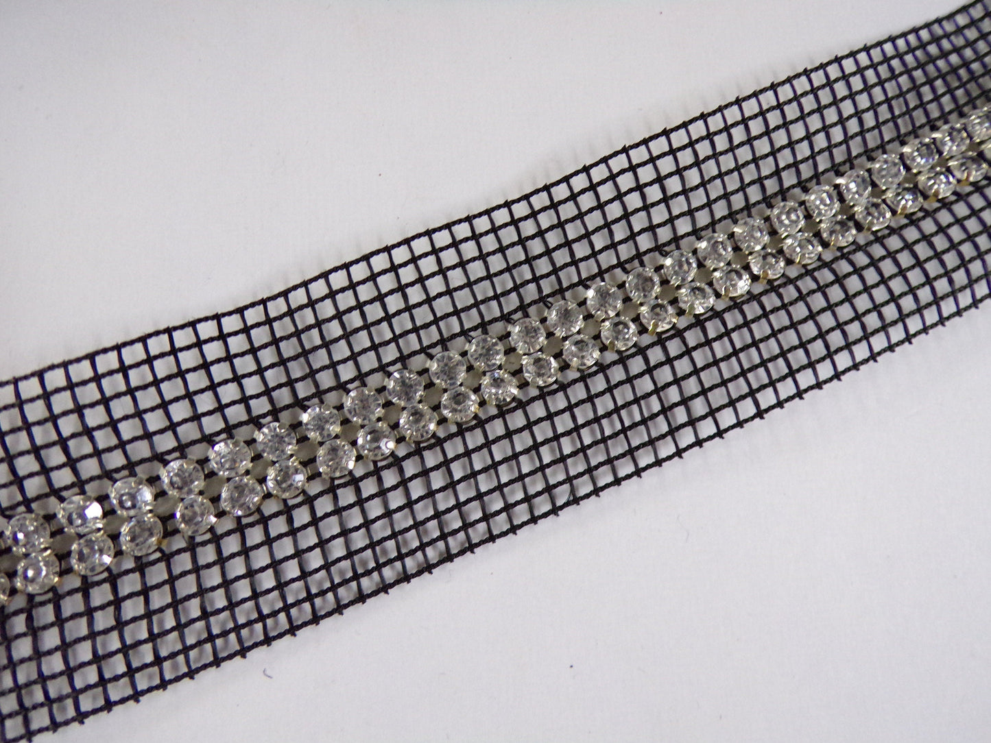 Rhinestones on Mesh, Diamante Mesh Tape, Sew on Crystals, Rhinestones in a mesh, Jewel Trim, Diamanté Tape