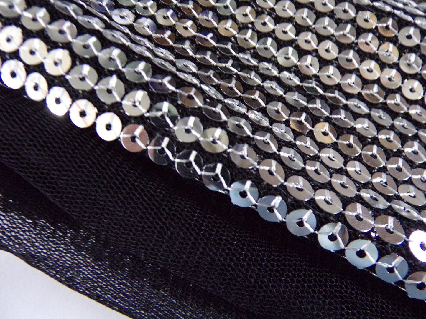 4mm, Silver Sequin Fabric, Sequins on Mesh, Shiny Dress, Party, Costume Clothing, Dancewear, Craft, sequin, sequin fabric, fashion fabric.