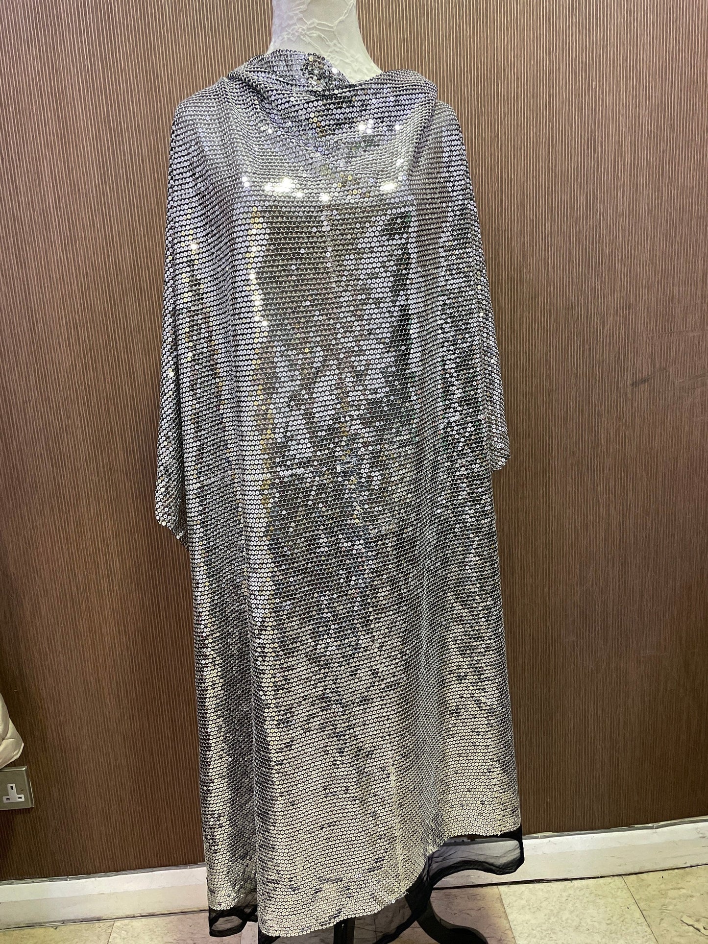 4mm, Silver Sequin Fabric, Sequins on Mesh, Shiny Dress, Party, Costume Clothing, Dancewear, Craft, sequin, sequin fabric, fashion fabric.