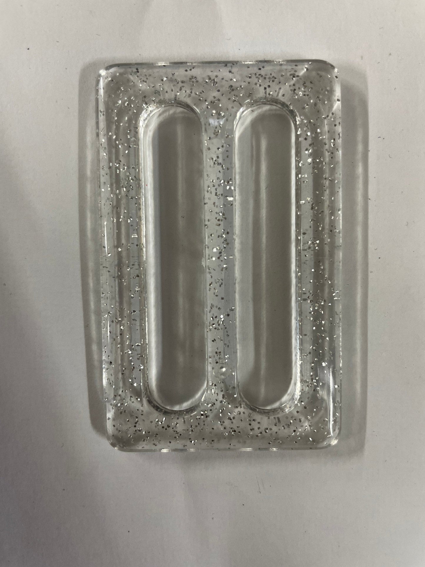 2” bar Glitter buckle, 2” buckle, clear buckle, Glitter slide, 5cm bar.