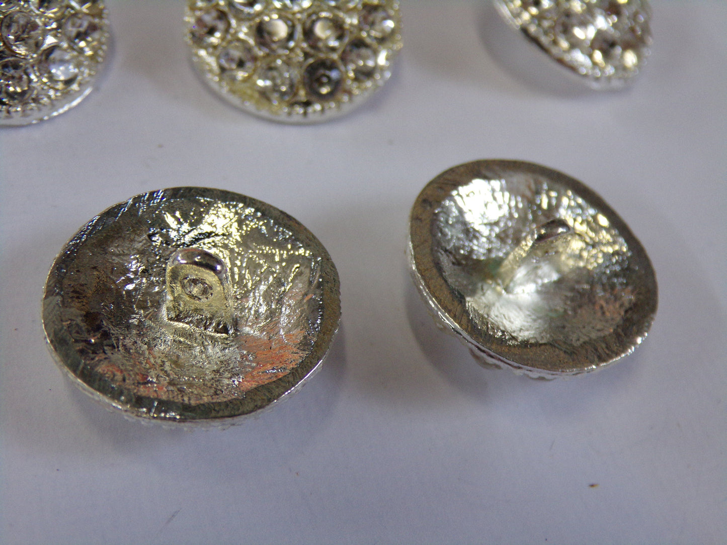 23mm Silver Rhinestone button, Bridal Buttons, Metal Diamante buttons, Crystal Buttons, Shank Buttons, Sewing Buttons, diamanté buttons