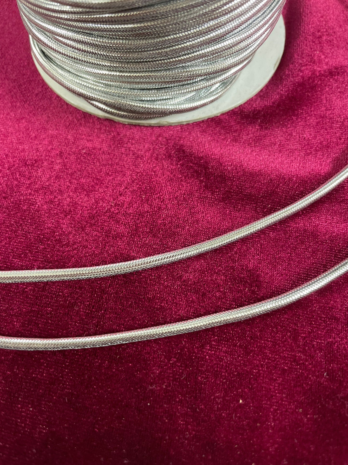 Lurex shiny string, silver string, silver cord, non stretch, lurex cord