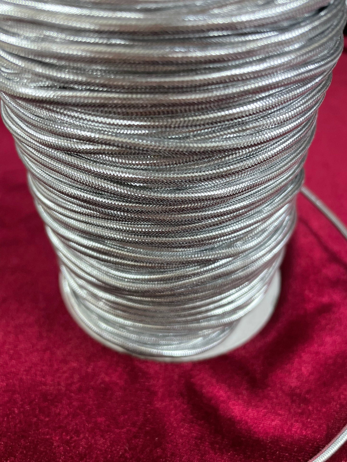 Lurex shiny string, silver string, silver cord, non stretch, lurex cord
