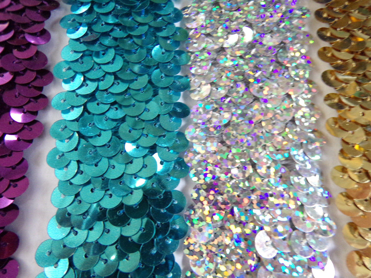 1mtr, 3.6cm wide Sequin Stretch Trim, Sequin Elastic, Sequin band, stretch sequin Sewing, Hair Craft, sequins elastic trim