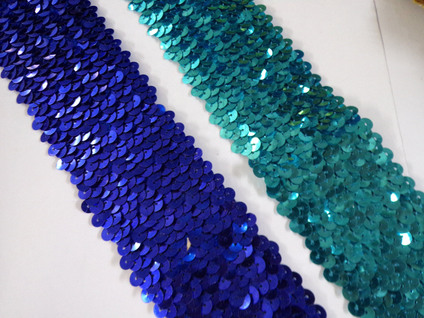 1mtr, 5.4cm wide Sequin Elastic, Sequin Stretch Trim, Sequin band, stretch sequin Sewing, Hair Craft, Decor