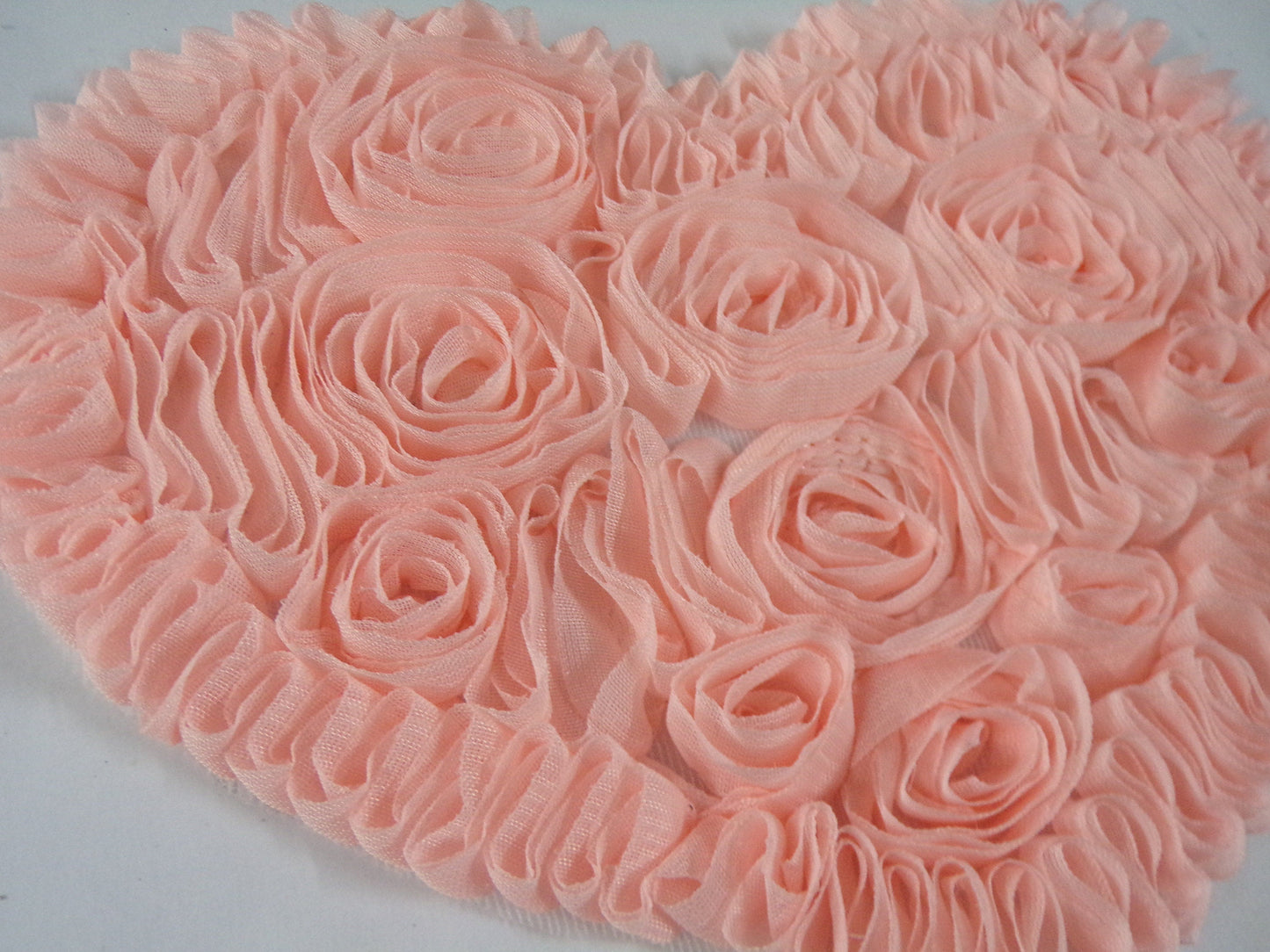 Heart Applique, Flower Applique, Iron on patch, Lace flowers, Decor, Sewing, Craft, heart, ruffle trim