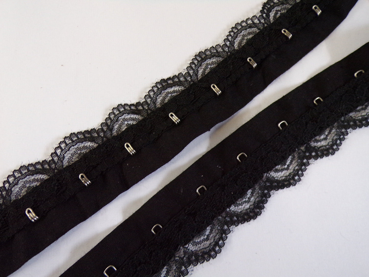 25mm, Cotton Hook and Eye with Lace, Tape hook and eyes, Lingerie tape, Corset hook and eye tape, Costume, Hook and eye, Lace hook and eyes
