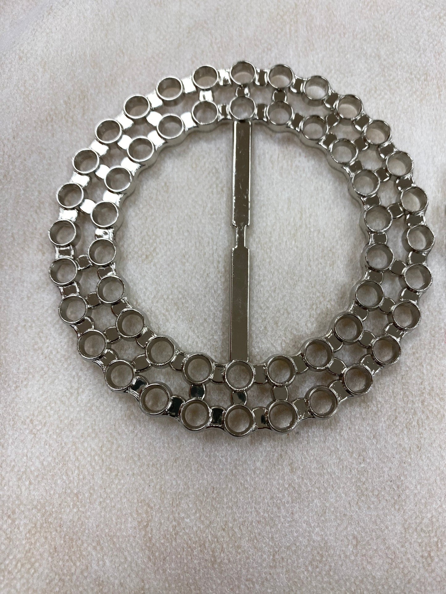 Plastic Buckle, Silver Light weight buckle, Round Shaped