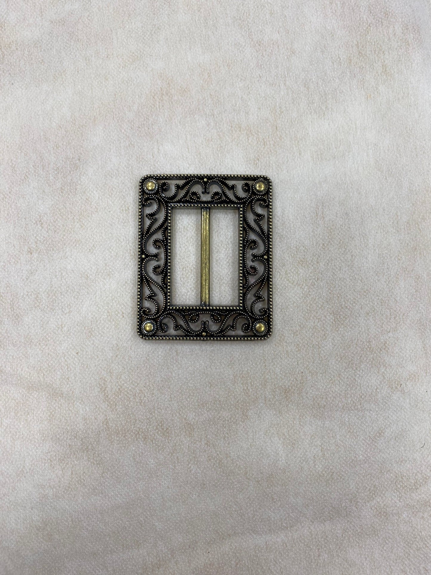 Plastic buckle, light weight buckle in antique brass