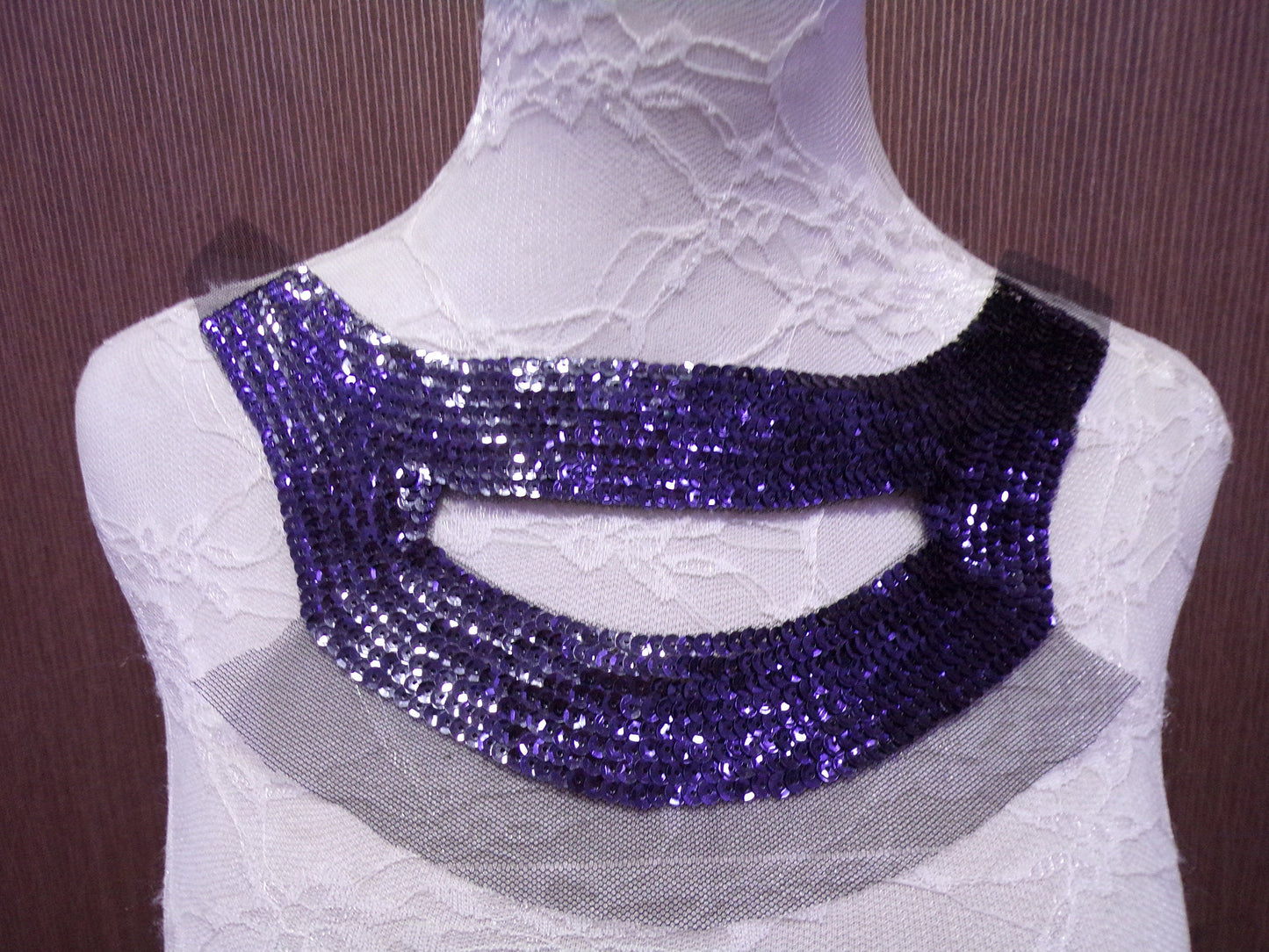 Navy Sequin Neck Trim, Sew on Sequin Applique, Sequins Lace, Dresses, Tops, Sewing, Craft, occasionwear, fancy trim