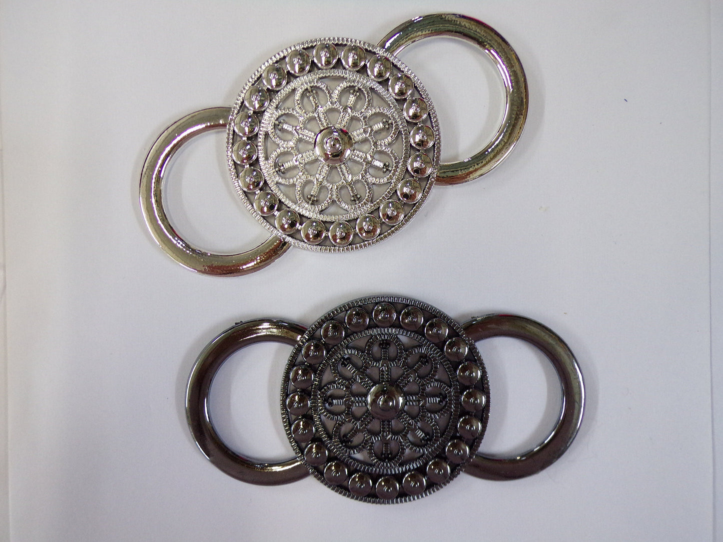 Large Silver or Gunmetal Buckle, Decoration Buckle, Belts, Bags, Lingerie, Swimwear, Double circle Buckle, fashion buckle, buckle, knitwear