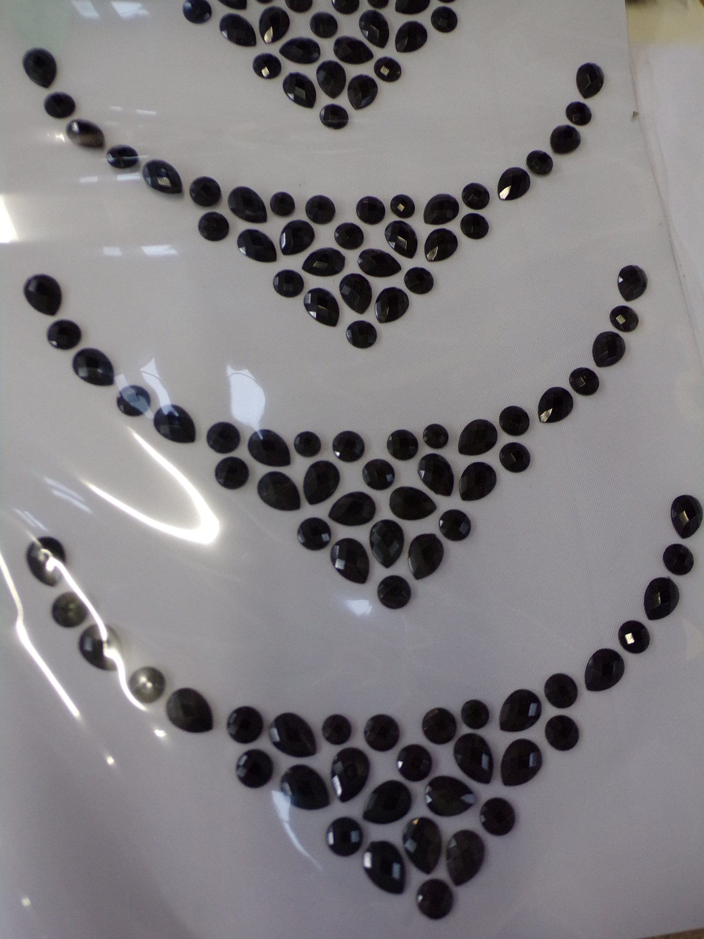 Black Or Clear jewel, Necklace Applique, Iron on Patch, Clothing, Decor, Sewing, Craft, Hot Fix, Necklace, Jewellery, jewel iron on