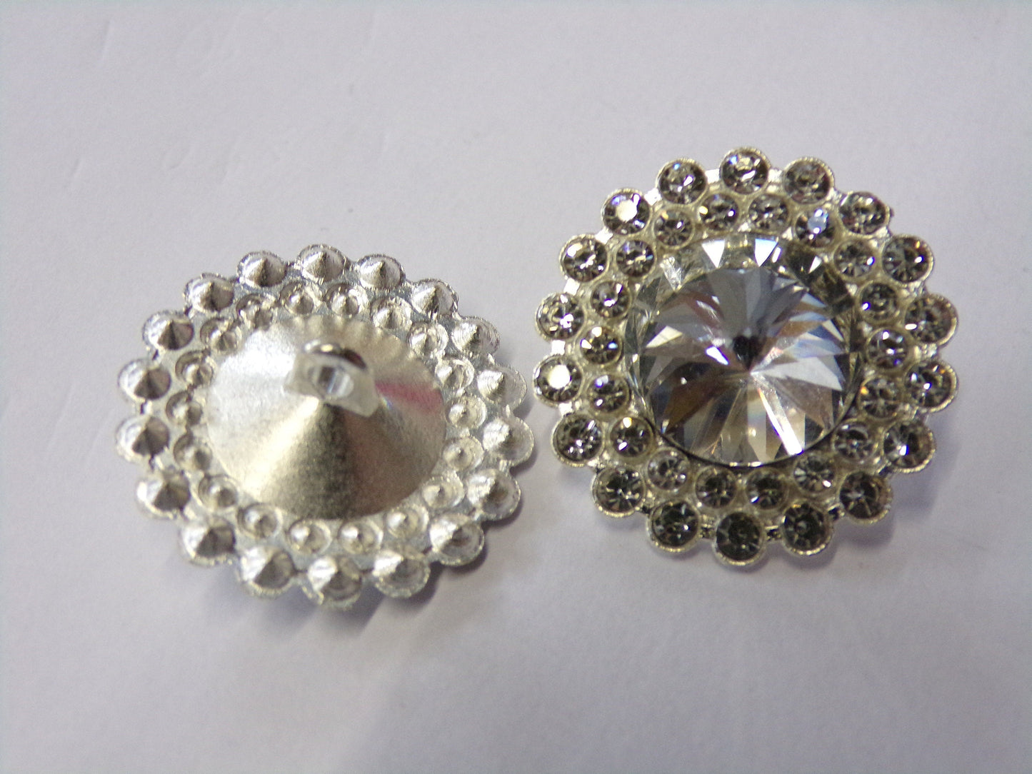 23mm, Silver Diamante button, Bridal Button, Fashion Button, Rhinestone buttons, Crystal Buttons, Shank Buttons, Sewing Buttons, buttons