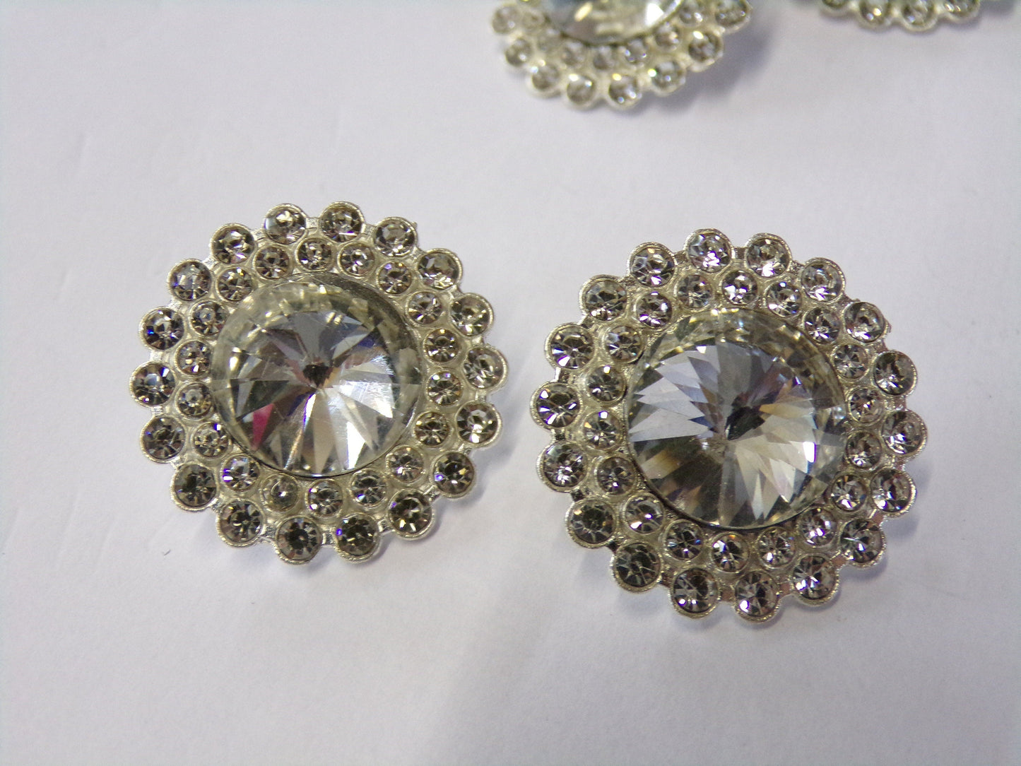 23mm, Silver Diamante button, Bridal Button, Fashion Button, Rhinestone buttons, Crystal Buttons, Shank Buttons, Sewing Buttons, buttons
