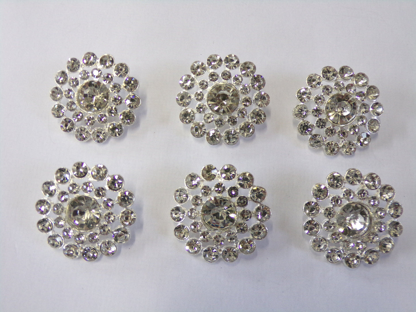 23mm Silver Diamante Shank button, Bridal Button, Fashion Rhinestone buttons, Silver Crystal Buttons, Sewing Buttons.