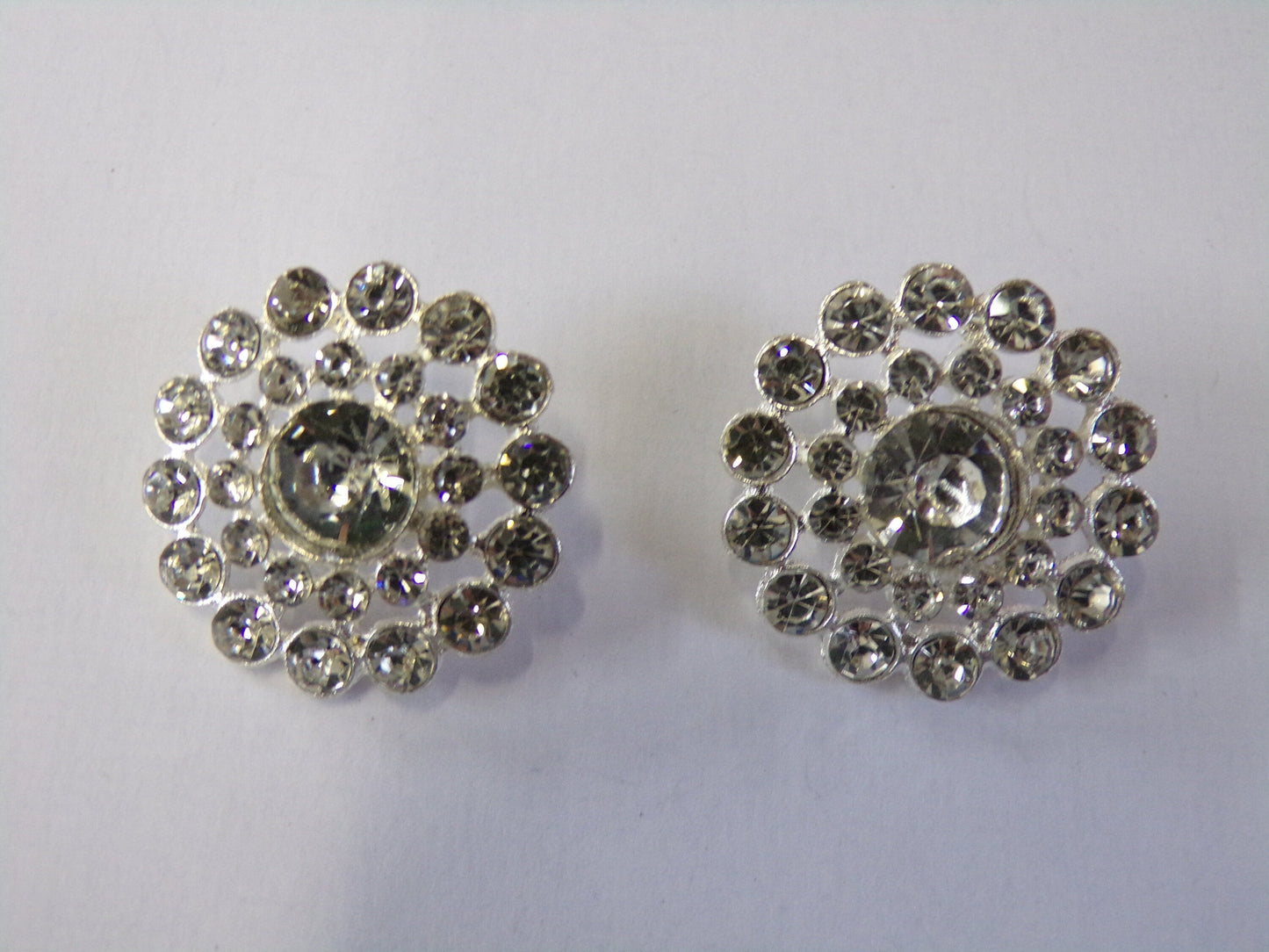 23mm Silver Diamante Shank button, Bridal Button, Fashion Rhinestone buttons, Silver Crystal Buttons, Sewing Buttons.