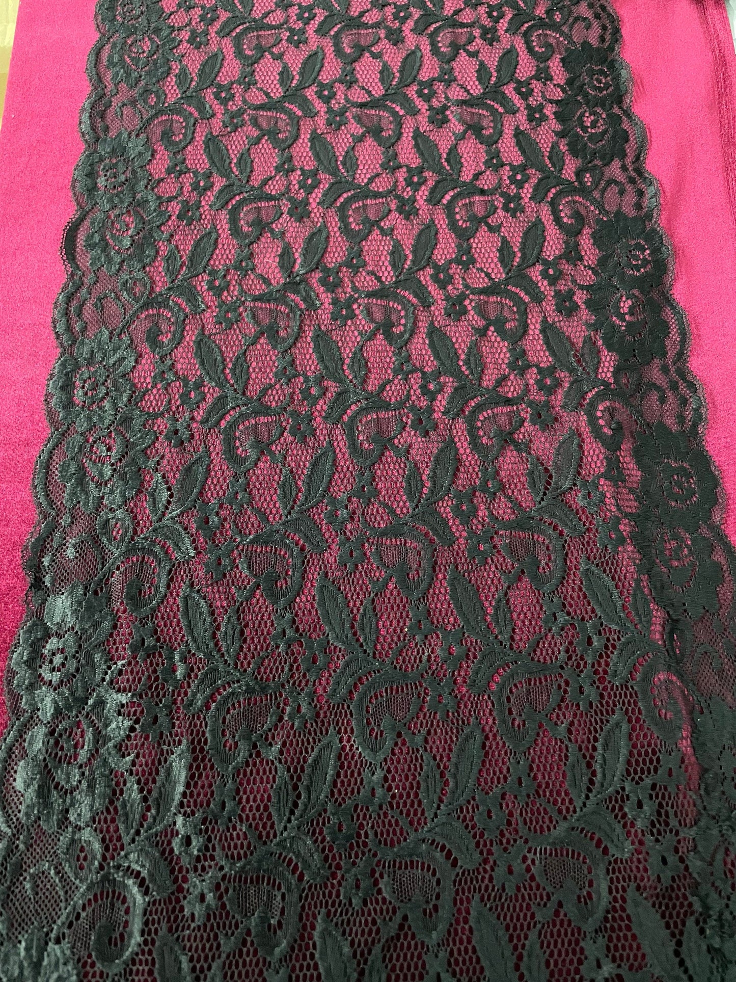 30cm Stretch Lace, lace, nylon lace, wide lace, floral lace, stretch lace