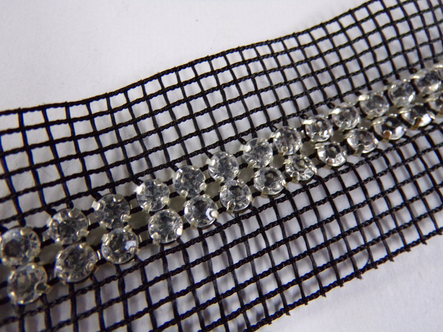 Rhinestones on Mesh, Diamante Mesh Tape, Sew on Crystals, Rhinestones in a mesh, Jewel Trim, Diamanté Tape