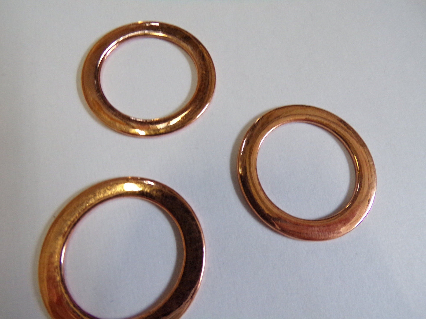 3cm Rose Gold Flat Metal Rings, Solid Metal Hoop Rings, metal rings, metal hoops, napkin rings, swimwear rings, rings, copper rings