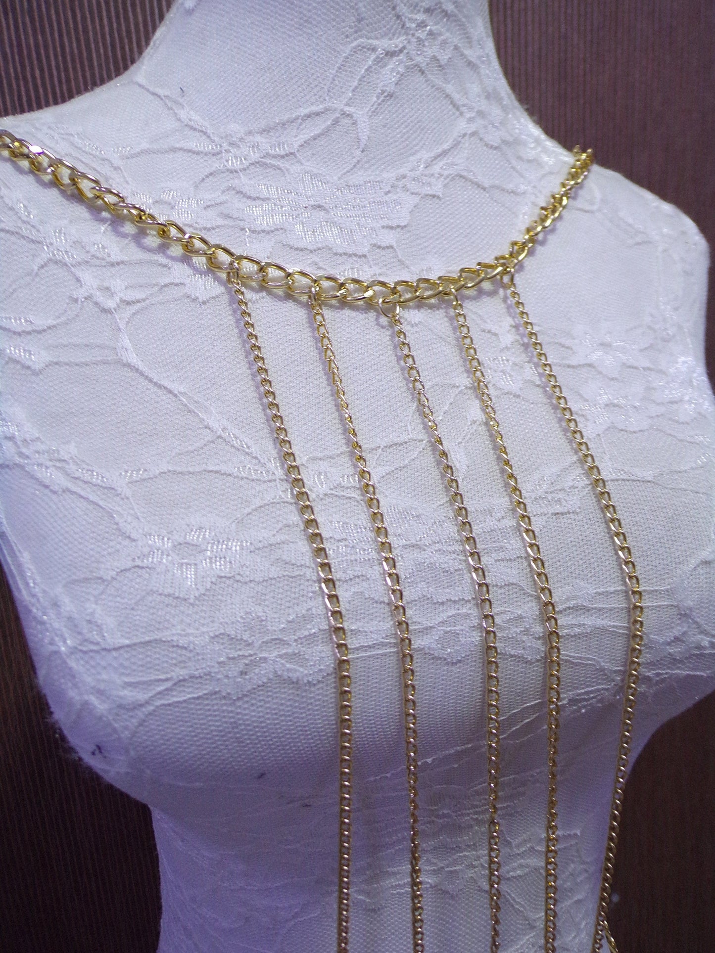 Body Jewellery, Body Chain, Chest Chain Jewellery, Bra Chain, Gold Chain, 2sizes, Decor, Craft, back chain, swimwear chain, chain trim