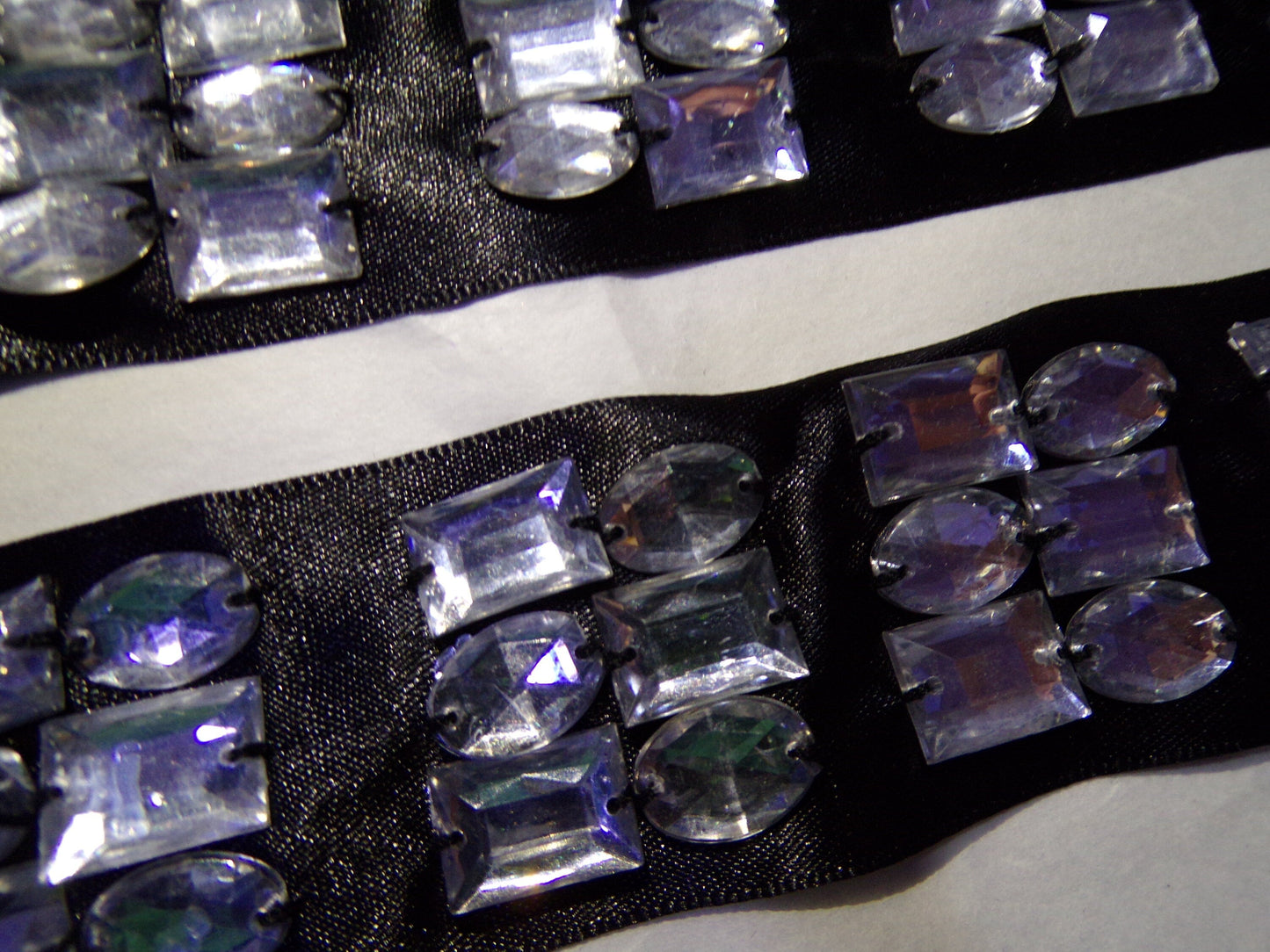 1mtr Decorative Satin Beaded Tape, Black Satin Ribbon, Wide Ribbon, Embroidered Ribbon for Home Decor, Sewing, Jewel trimming