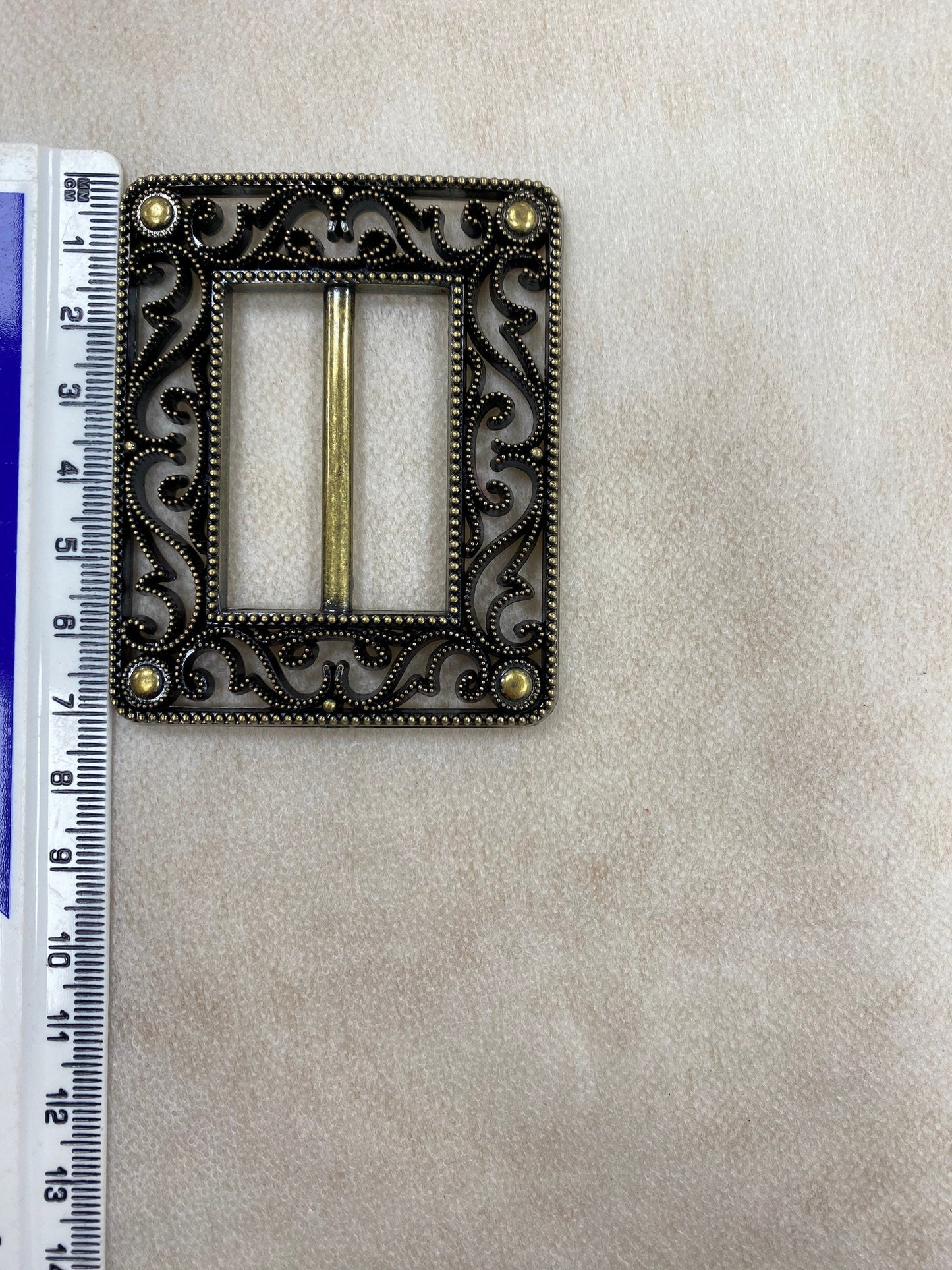 Plastic buckle, light weight buckle in antique brass