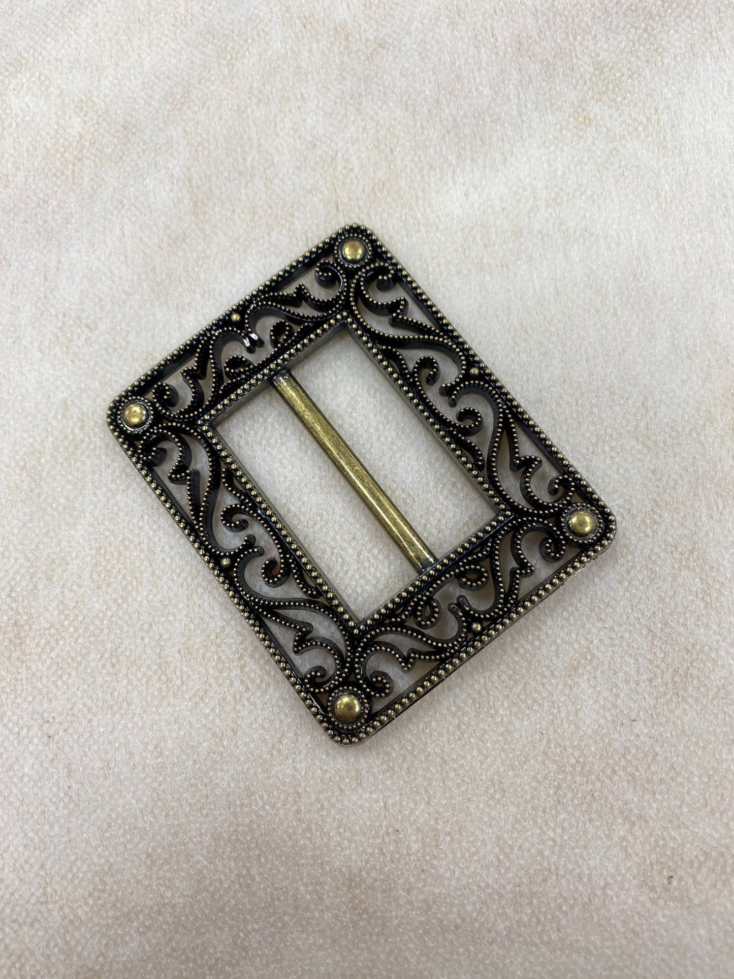 Plastic buckle, light weight buckle in antique brass