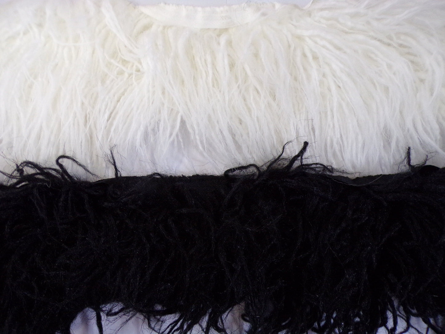 10cm wide Super Soft Black and White Fur for Edging, Artificial fur for Handcraft, Fur, Couture, Fashion fur, Faux fur