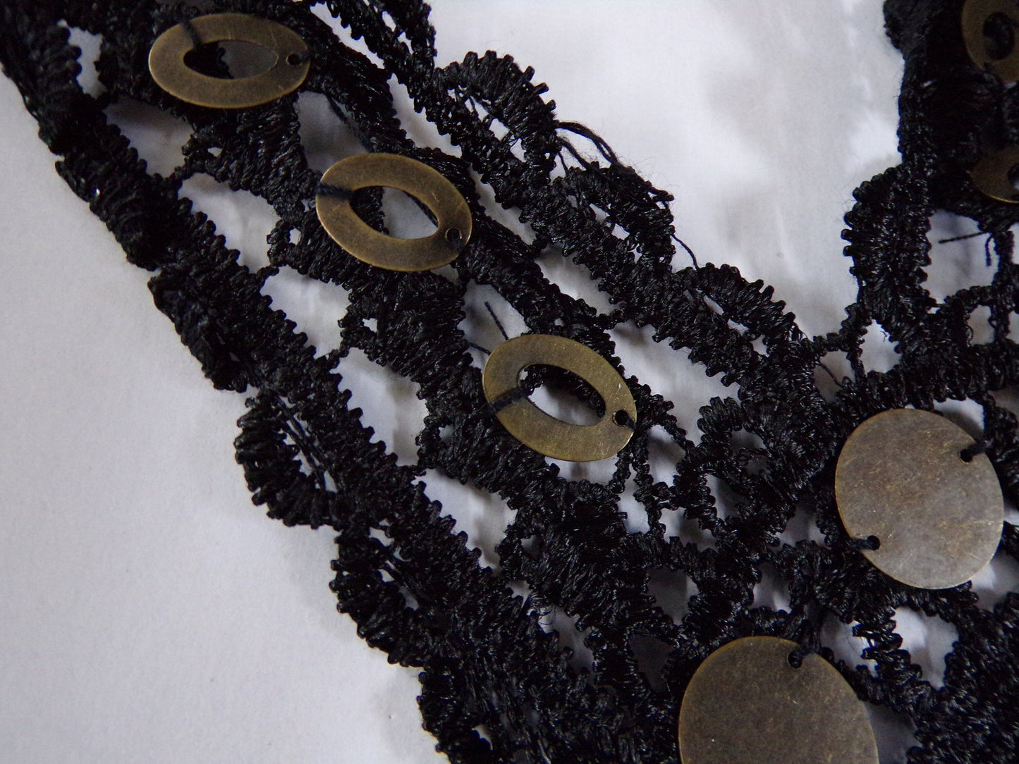 Large Lace Applique, Embroidered Applique, Large Neck Trim, Neck trim, Sewing Patch, Boho trim