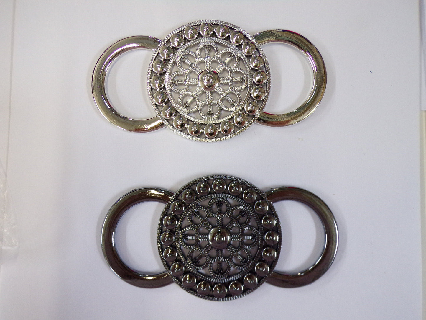 Large Silver or Gunmetal Buckle, Decoration Buckle, Belts, Bags, Lingerie, Swimwear, Double circle Buckle, fashion buckle, buckle, knitwear