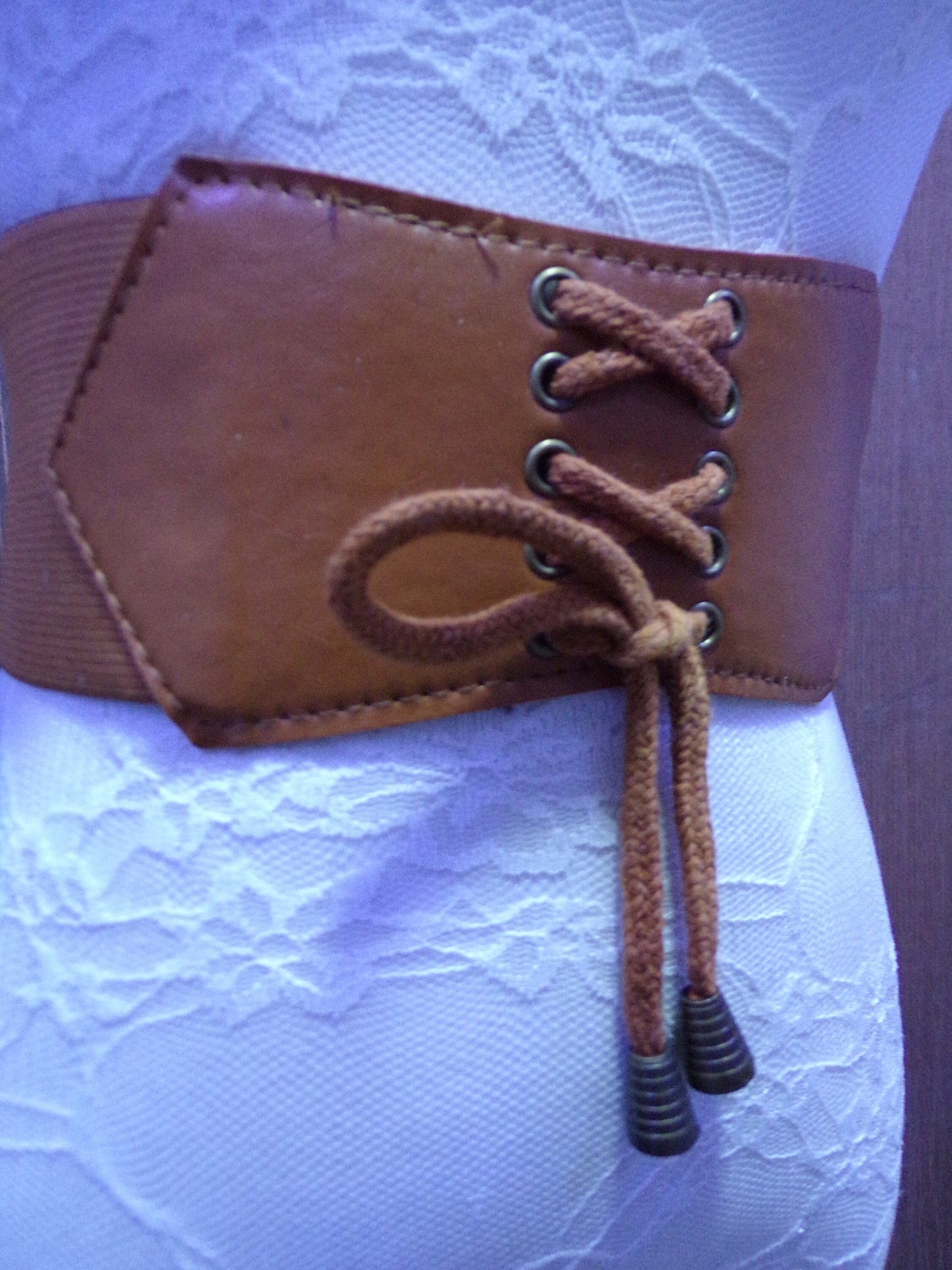 Brown Elastic Belt, Corset Belt, Wide Elasticated Stretch Belt, Brown Belt