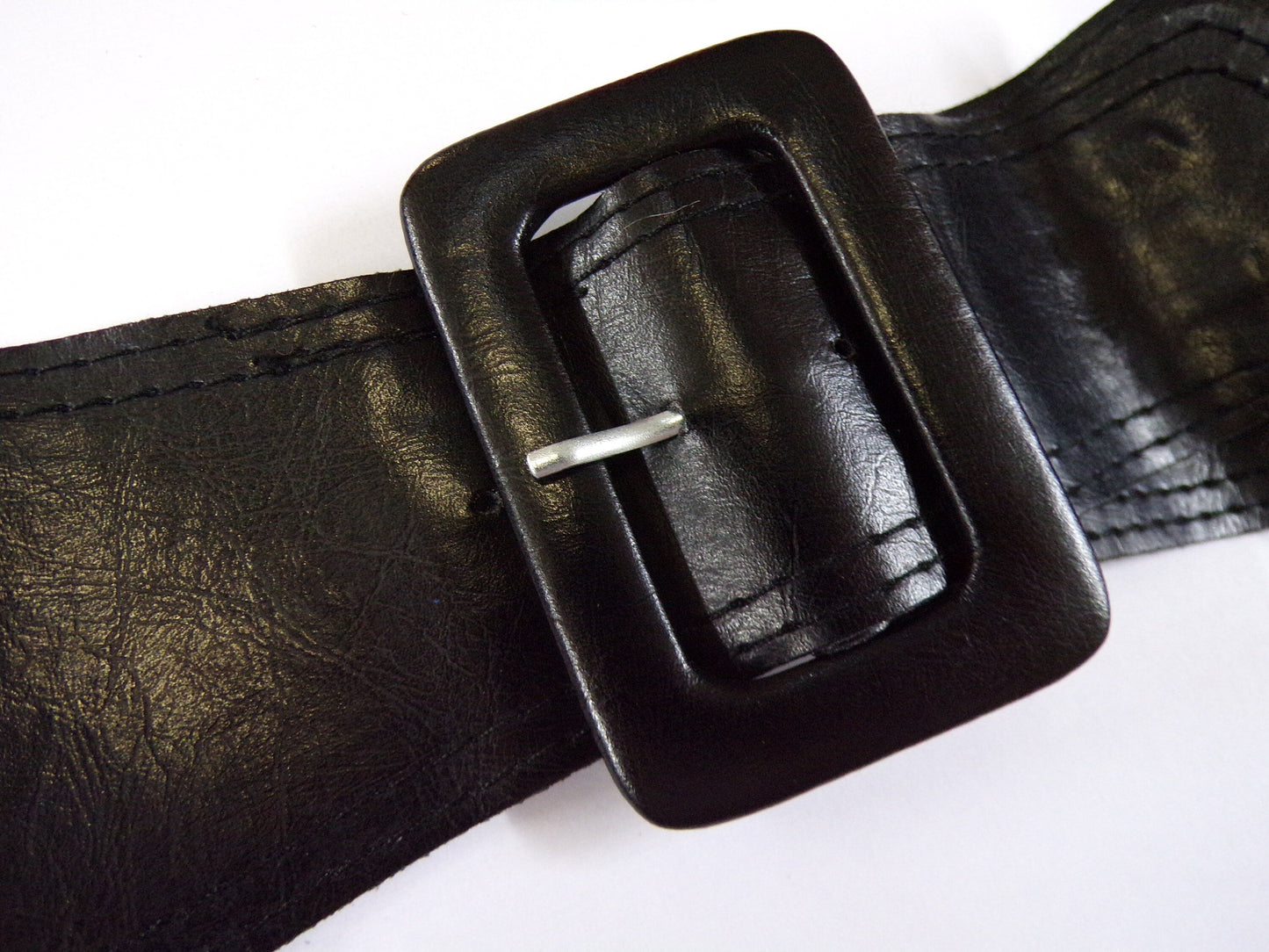 Black Belt, Half Belt, Large Kilt Strap, Faux Leather Belt. Show belt