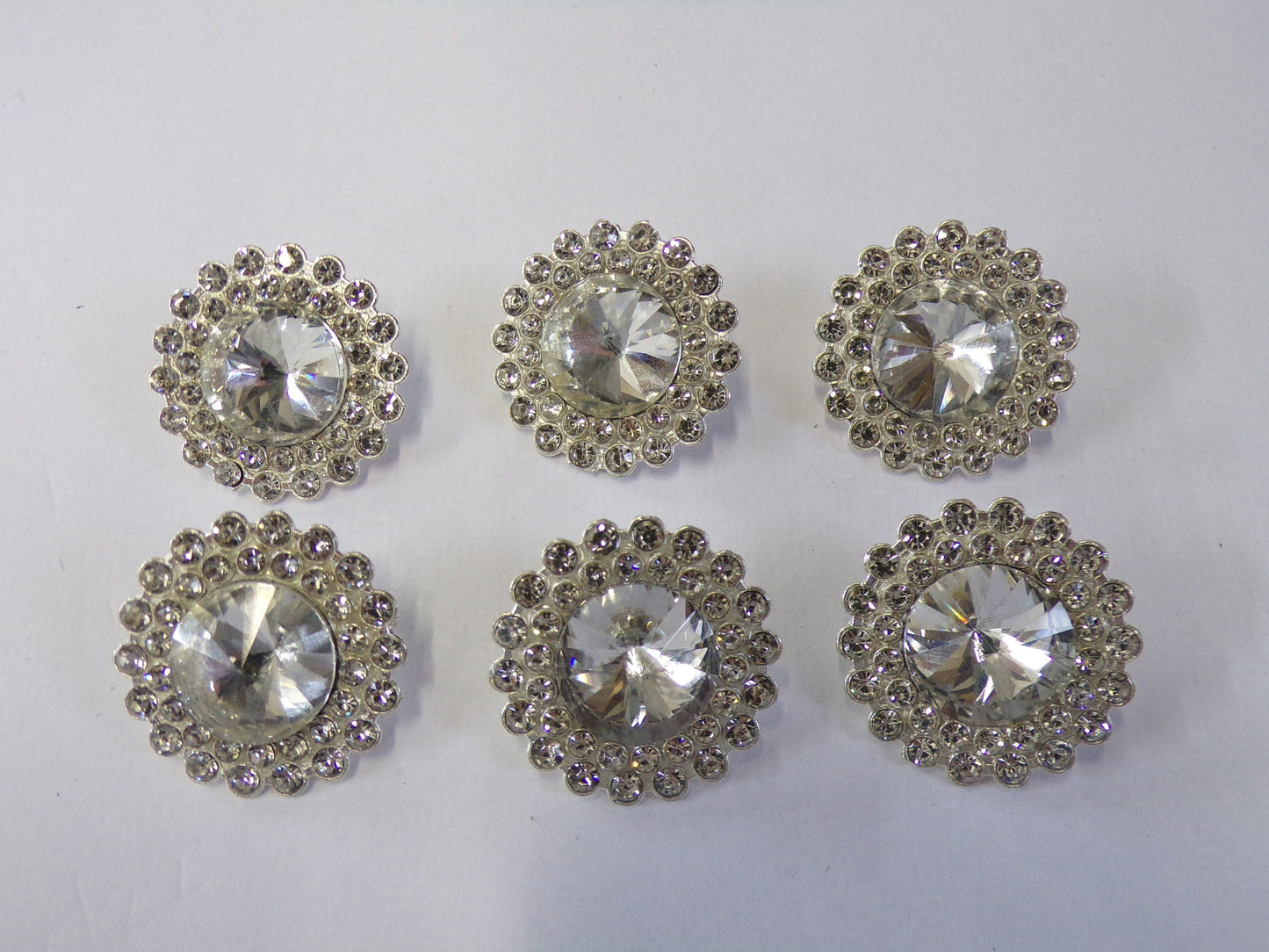 23mm, Silver Diamante button, Bridal Button, Fashion Button, Rhinestone buttons, Crystal Buttons, Shank Buttons, Sewing Buttons, buttons