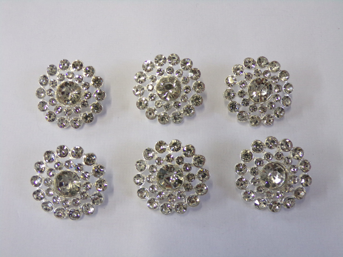 23mm Silver Diamante Shank button, Bridal Button, Fashion Rhinestone buttons, Silver Crystal Buttons, Sewing Buttons.