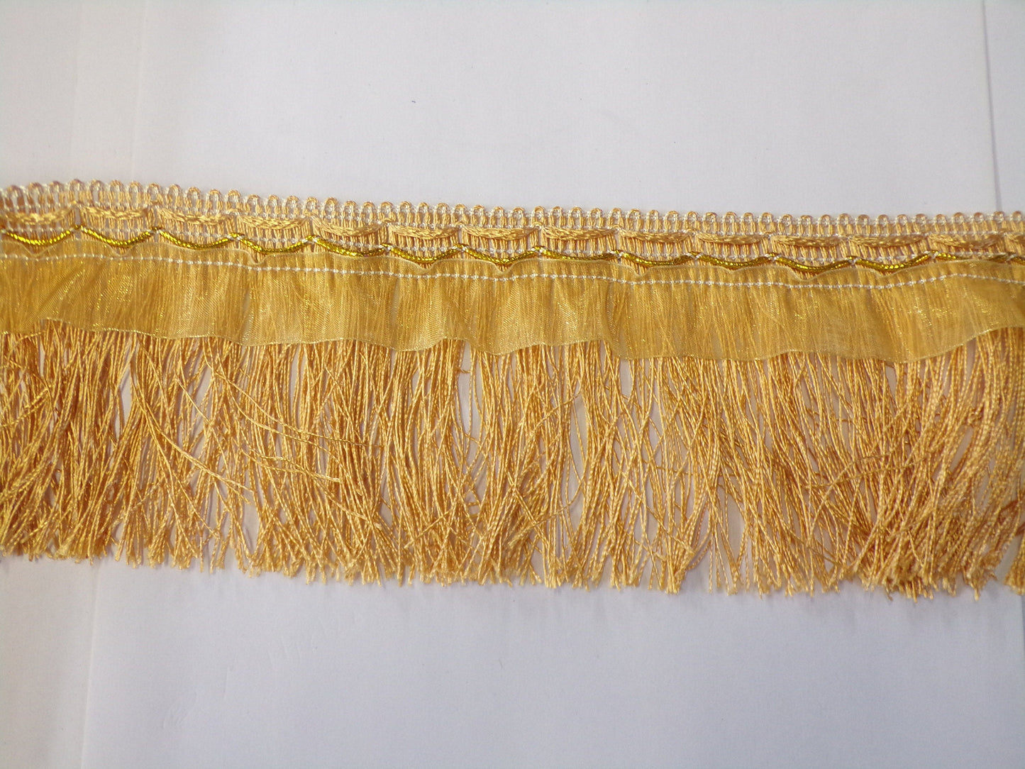 10cm Satin Fringe Trim, Yellow Fringe Trim for Clothing, Dancewear, Home Decoration, Sewing, Craft