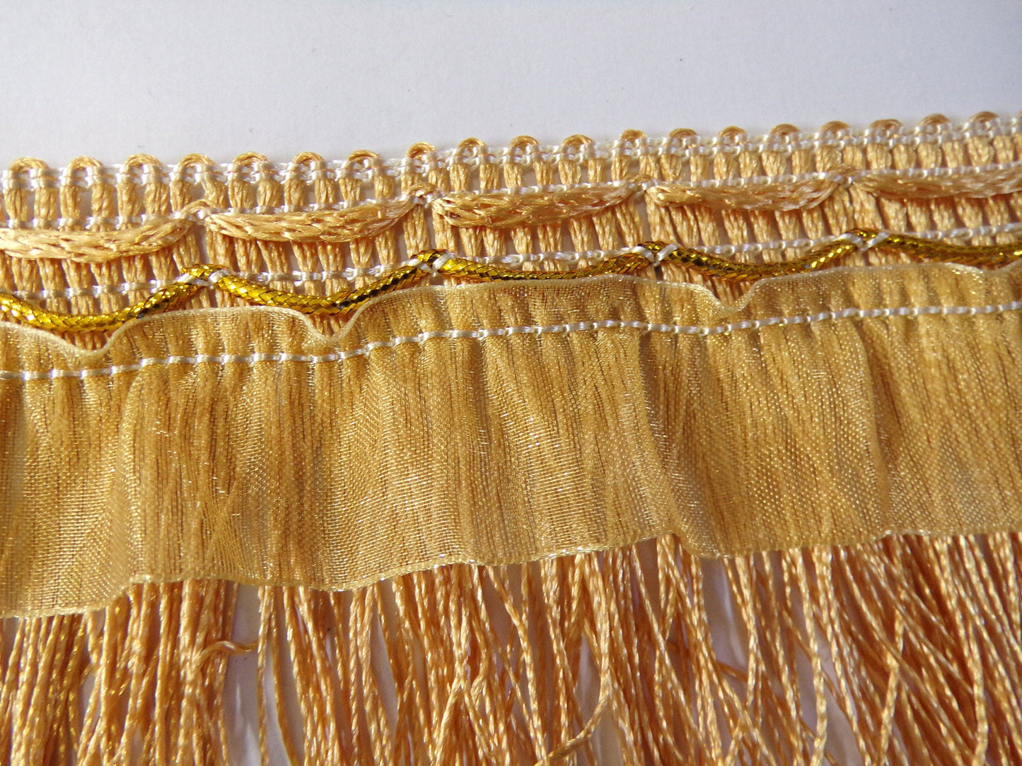 10cm Satin Fringe Trim, Yellow Fringe Trim for Clothing, Dancewear, Home Decoration, Sewing, Craft