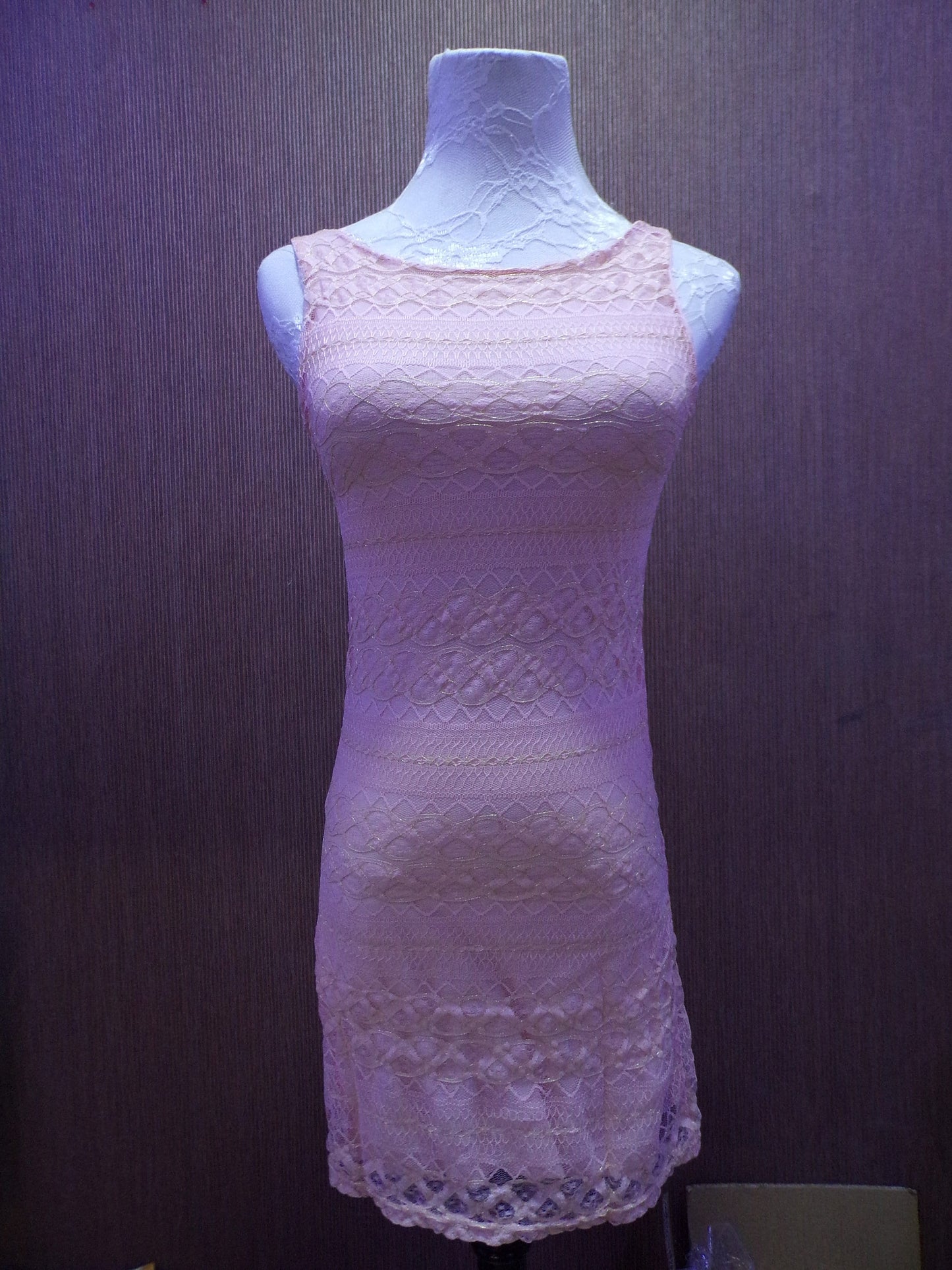 Vest Lace Dress, Lace Vest Top Underwear, Size 8, lace dress, lace top, nude top