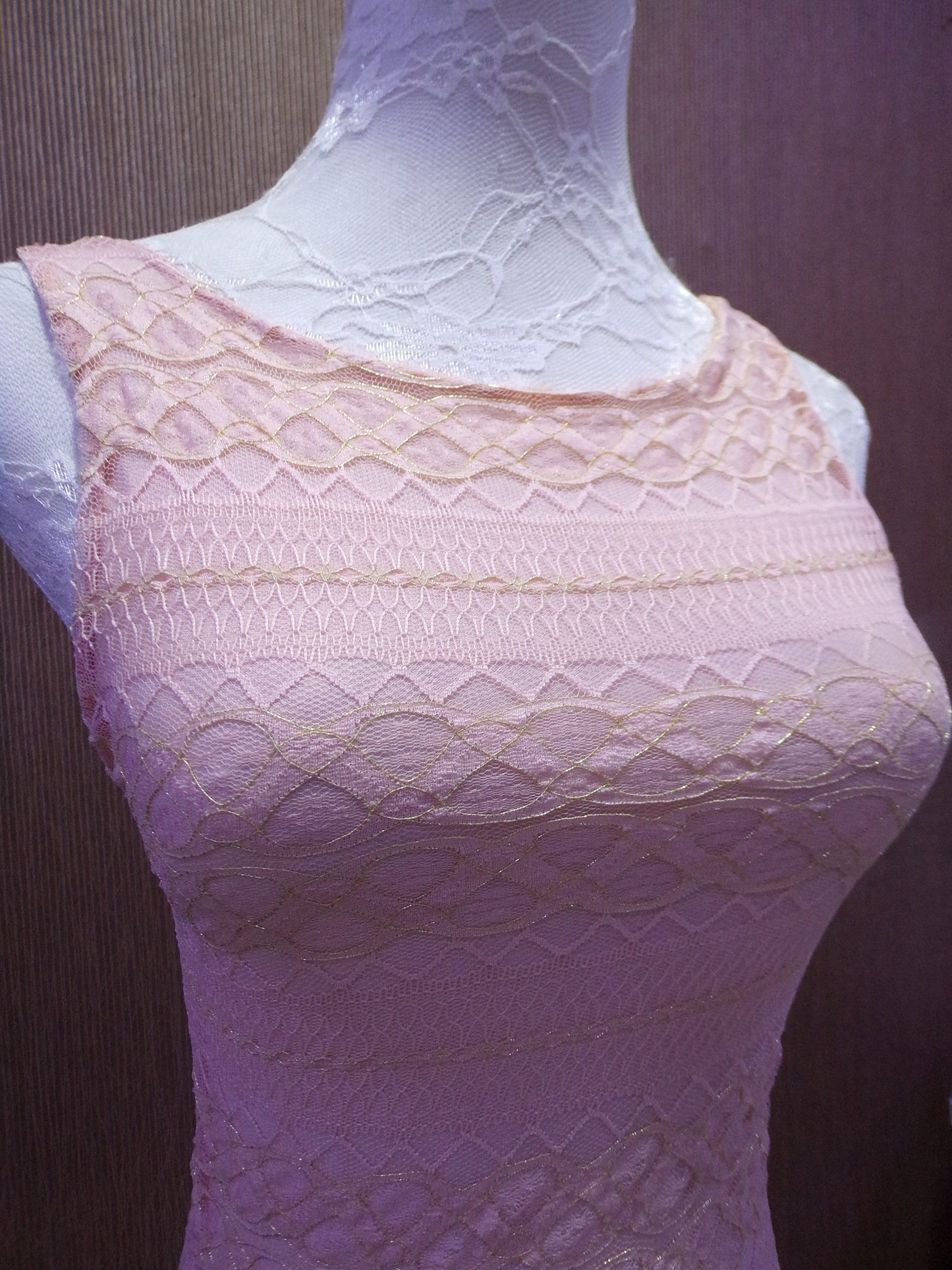 Vest Lace Dress, Lace Vest Top Underwear, Size 8, lace dress, lace top, nude top
