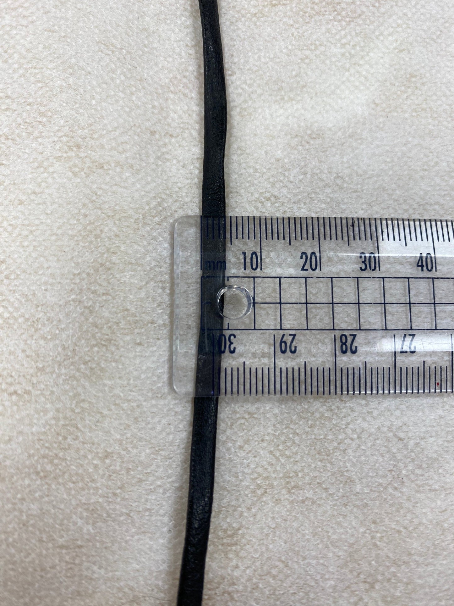 4mm Matt Black PU Folded PU in Black, pu tape, faux leather cord, cord,