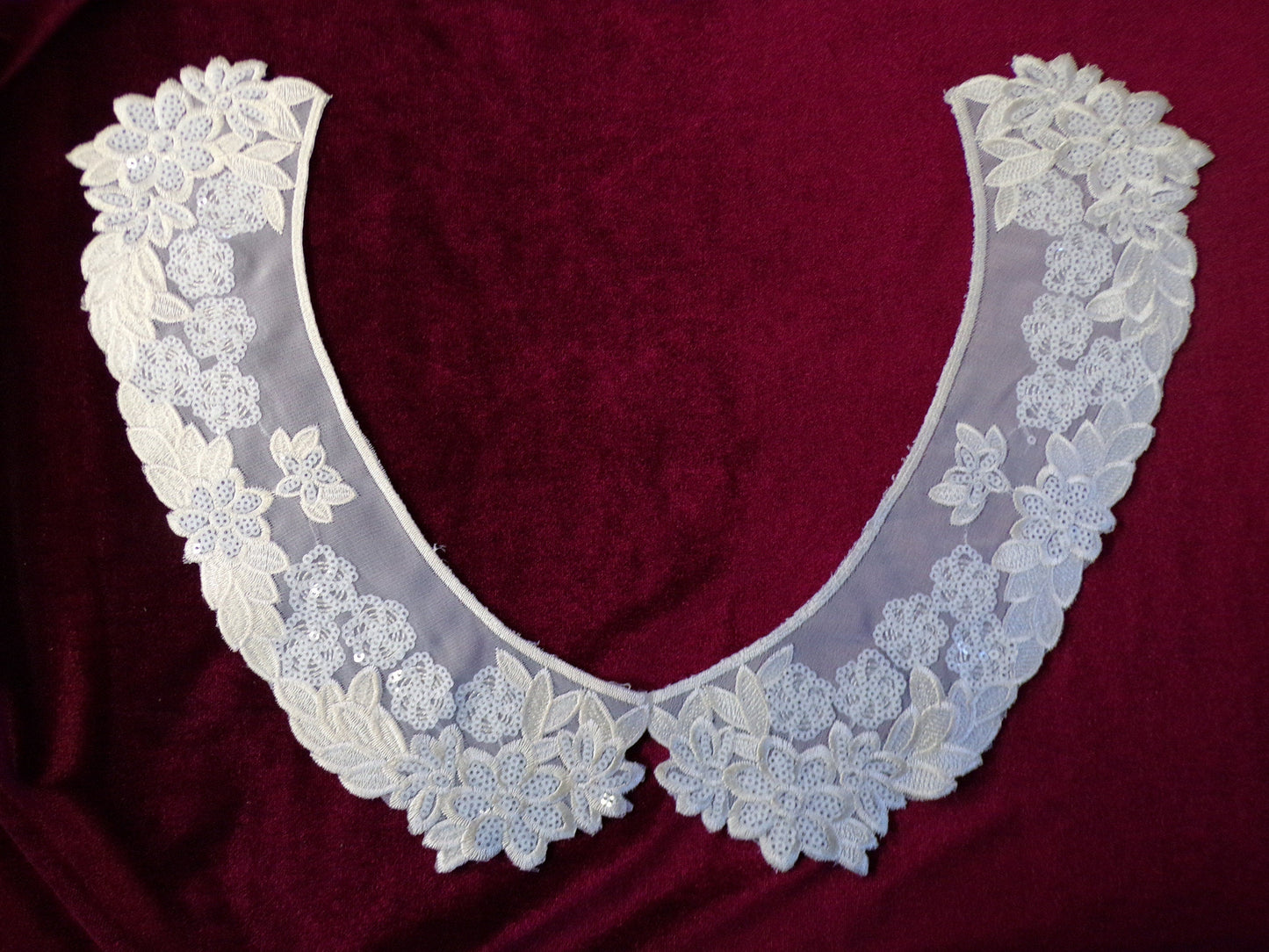 Sequin Embroidered Collar, Sequin Neck Trim, Sequin Applique, Sew on Applique, Collar for Dress, Top, Accessories
