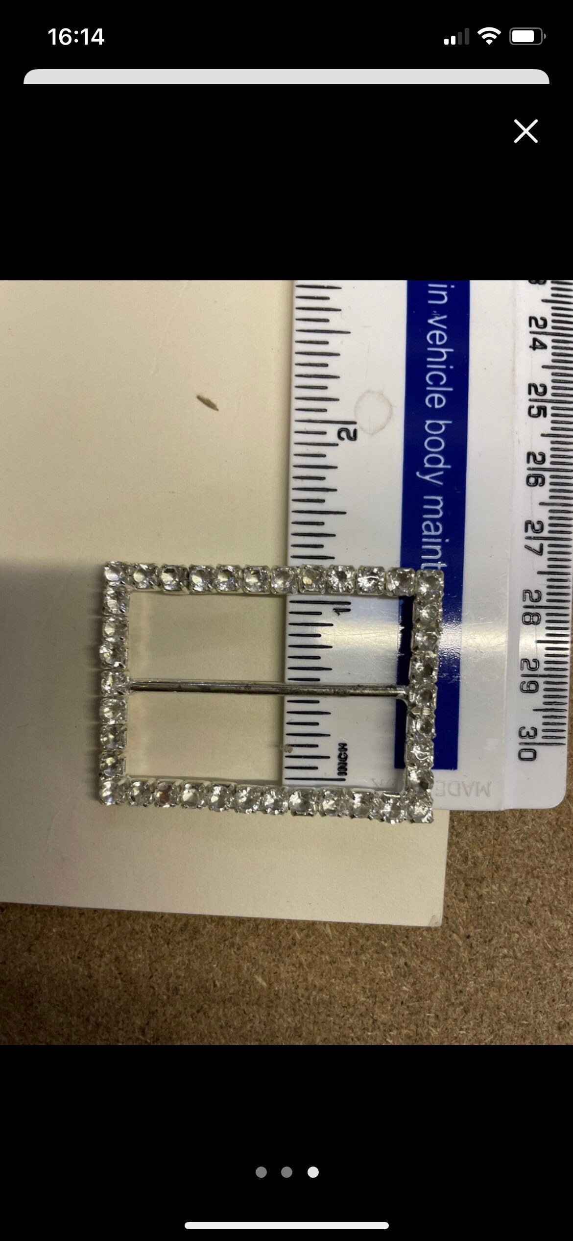 Diamanté buckle - silver with clear stones