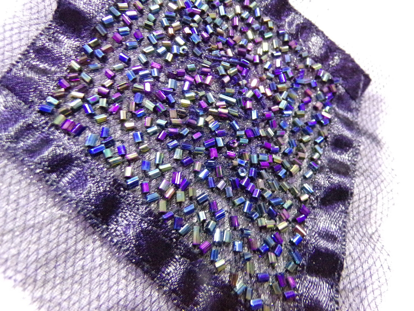 Black Beaded Applique, Beaded Patch, Decor, Applique for dress, top, Sew on Patch