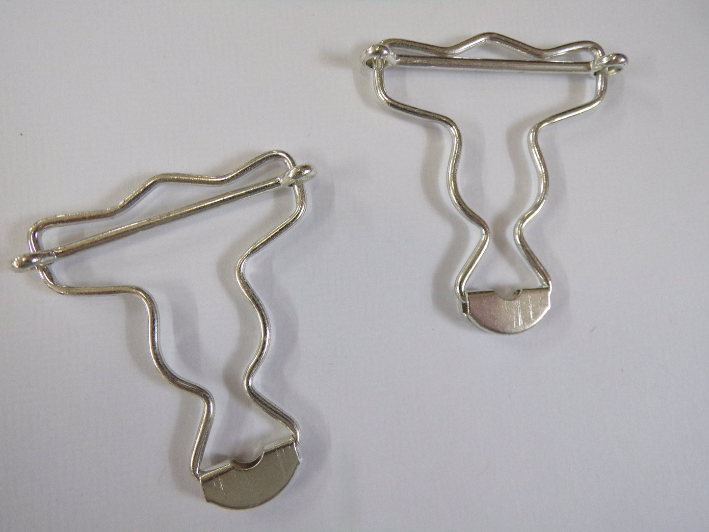 4cm Dungaree Clips, Silver Dungaree clips, 2pcs