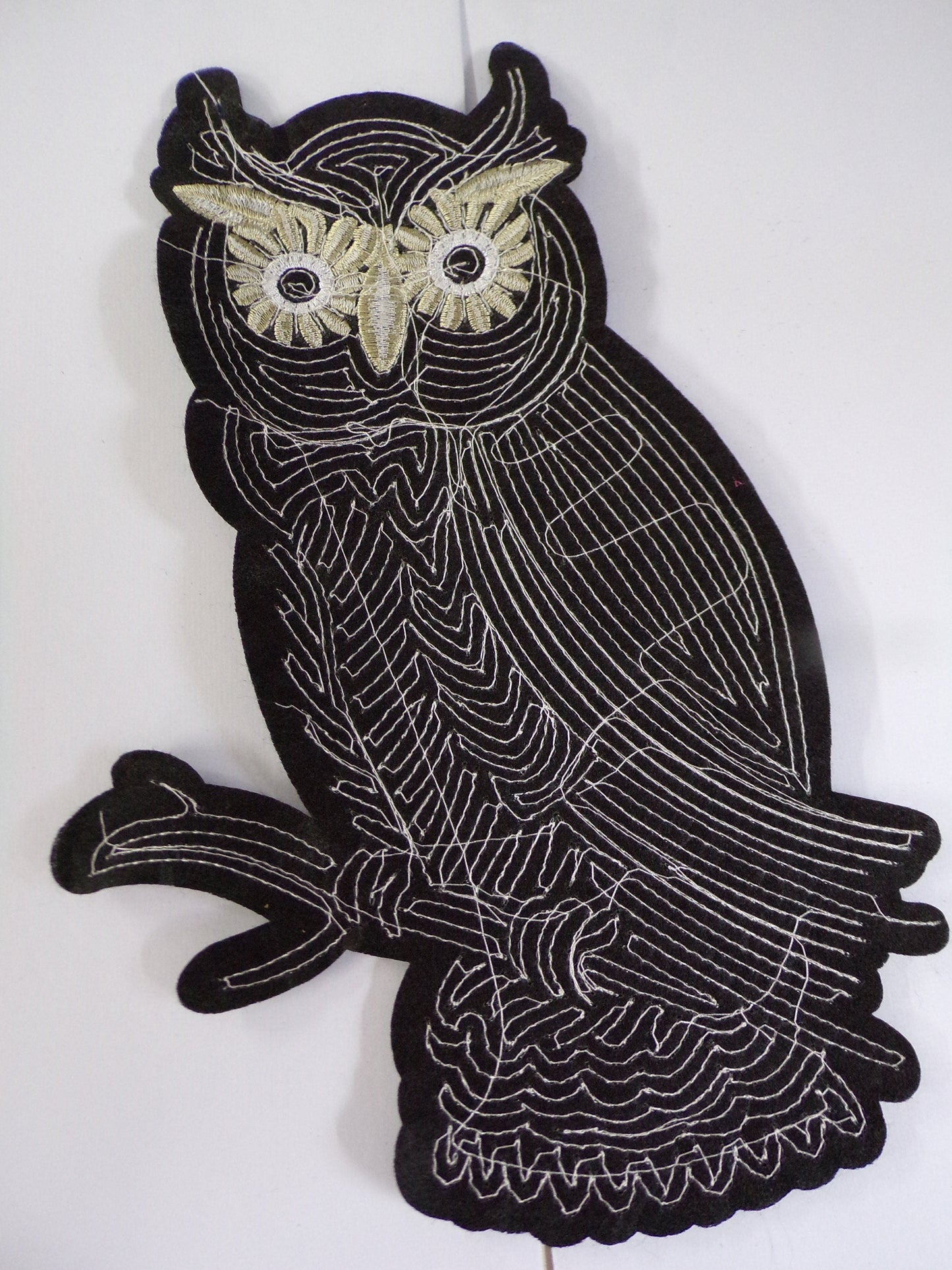Large Sequin Owl Patch, Sequin Sew on Applique, Fancy patch, Decor, owl badge, owl applique, owl