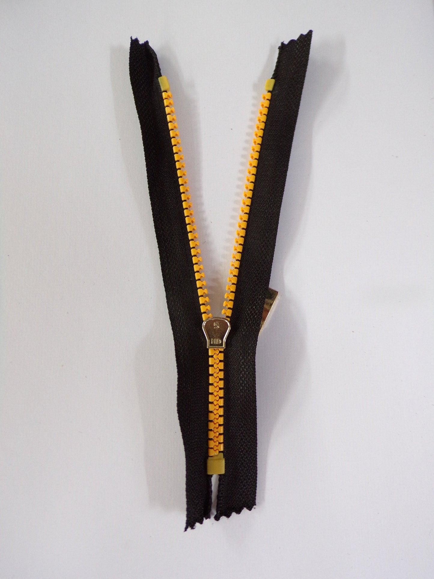 16.5cm Zip, Black Closed Ended Zip with gold Plastic Teeth, Black Zip, Gold Zip, Closed End zipper, Dress zip, Clothing zippers