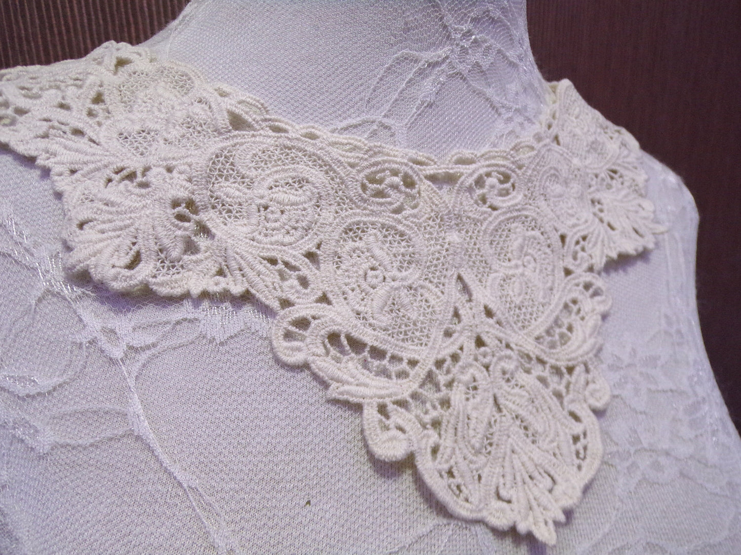 Vintage Style Crochet Applique, Crochet Collar, Laced Neck Trim for Dresses, Tops, collar, crochet neck trim