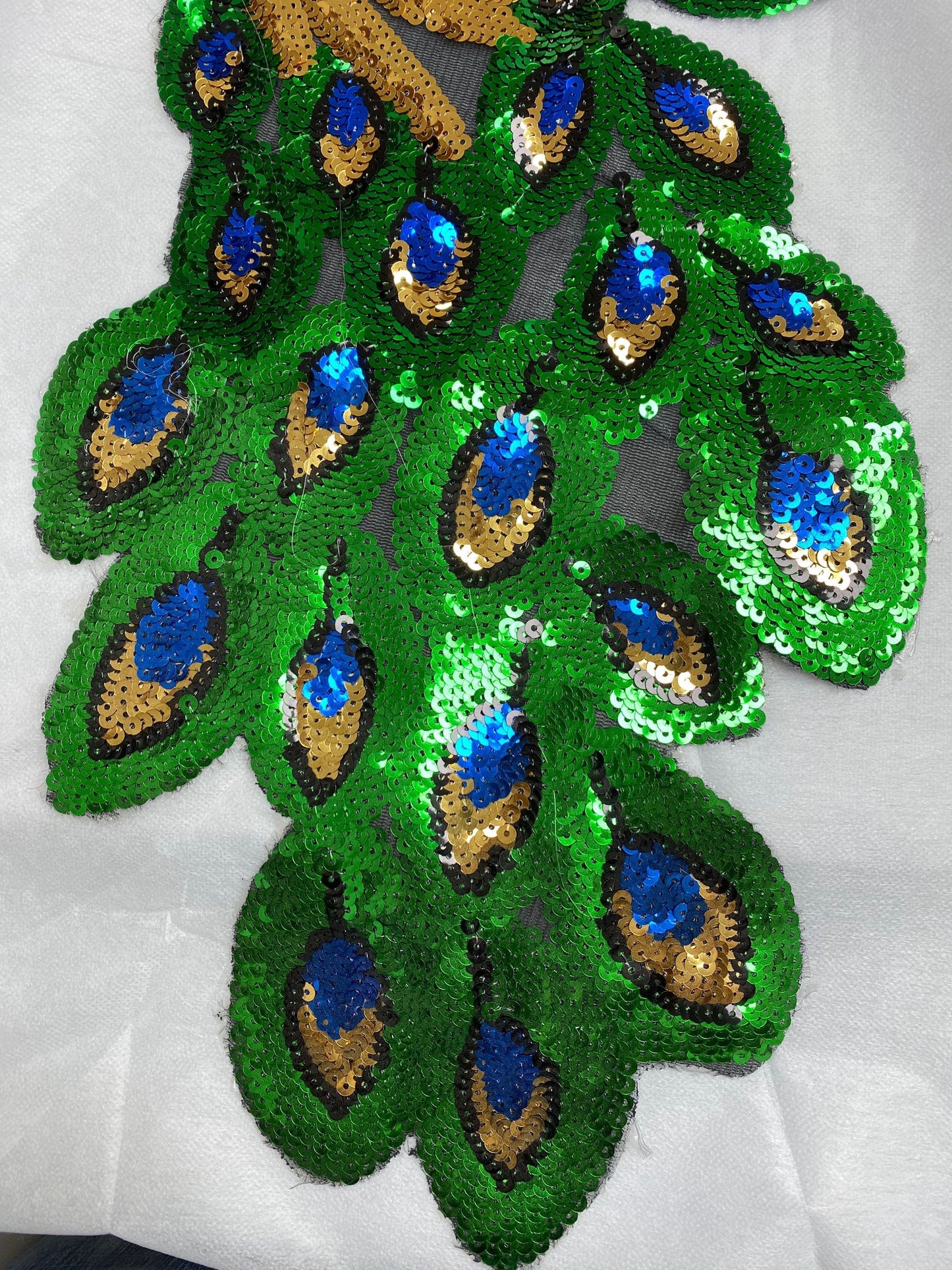 Sequins Peacock, Iron on sequins peacock, Large Sequins Peacock
