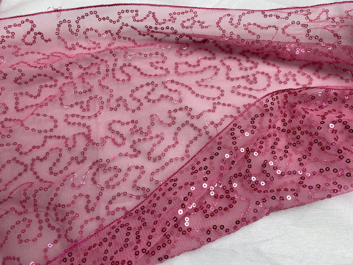Sequins Fabric, 33cm Wide fabric trim, Pink, pink sequins fabric