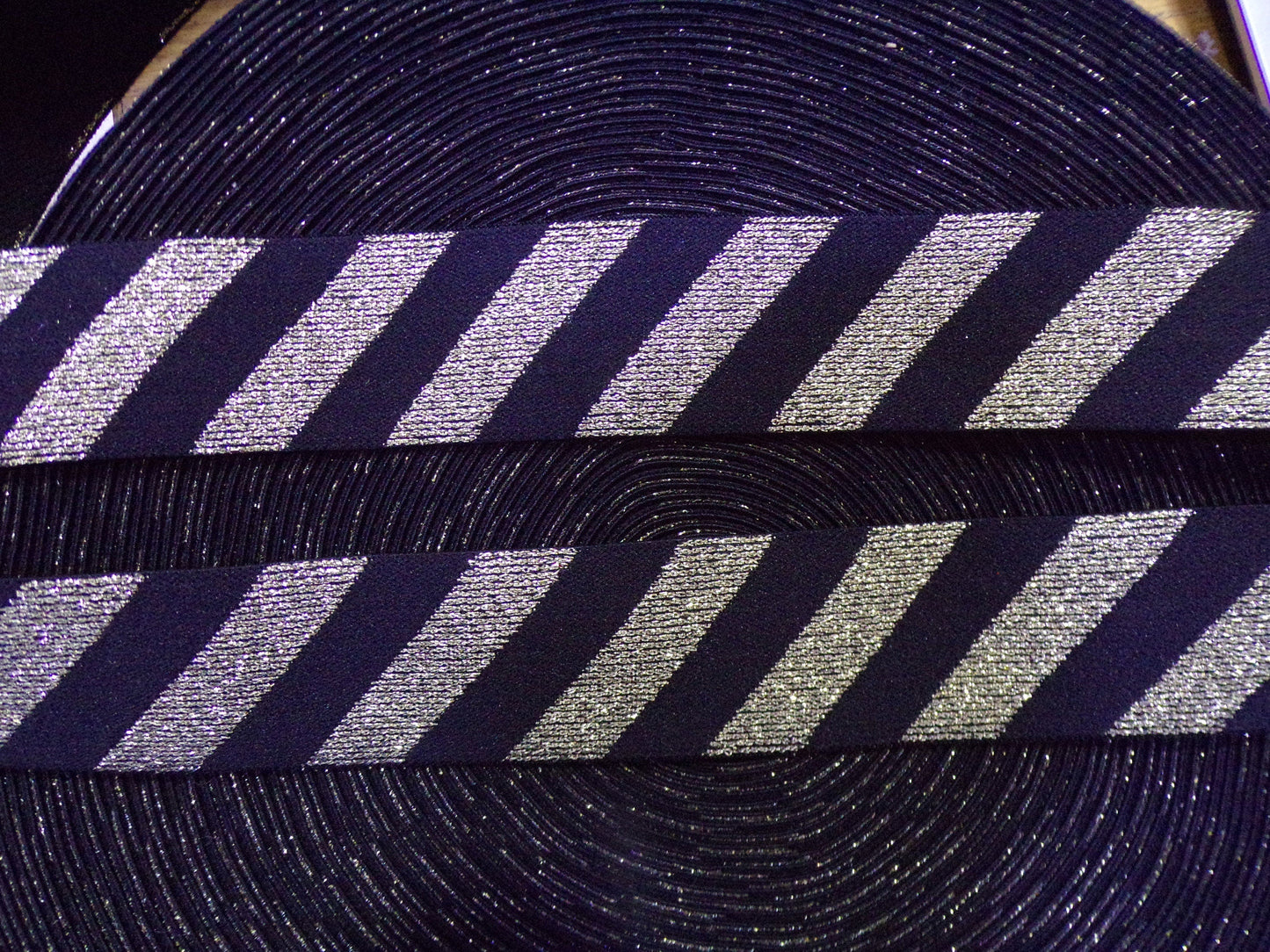 4cm Black Gold Elastic, Soft Elastic, Fancy Elastic for Sewing, Craft, lurex elastic, stripe elastic